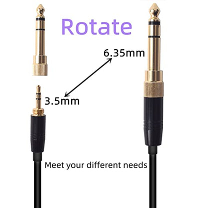 Aquelo Replacement Audio Cable Cord Compatible with Beyerdynamic DT 990 Pro, DT 770 Pro X, for AKG Q701, K712, K240, K240S, K240 MK II, K271, K241 Headphones Aux Cable with 6.35mm Adapter
