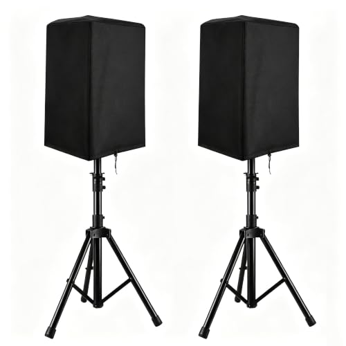 2PCS Speaker Cover for Harbinger VARI V1112 2018-Present, Water Resistant PA Speaker Cover, Heavy Duty Dust Cover with Side Zipper, Outdoor Indoor Storage Cover
