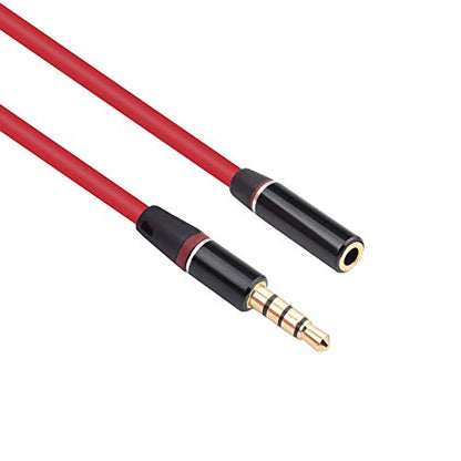 3.5mm Audio Extension Cable Male to Female Compatible with Beats Solo3, Solo2, Studio1 Headphones – AUX Headphone Extension Cord for Phones, Tablets, Laptops, MP3 Players, Speakers (Red)