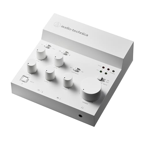 Audio-Technica AT-UMX3 USB Desktop Audio Mixer, White - color: White