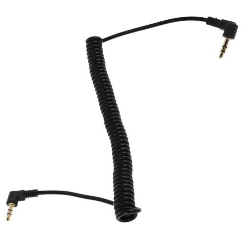 3.5mm Audio Cable Coiled with Dual Right Angle Connectors