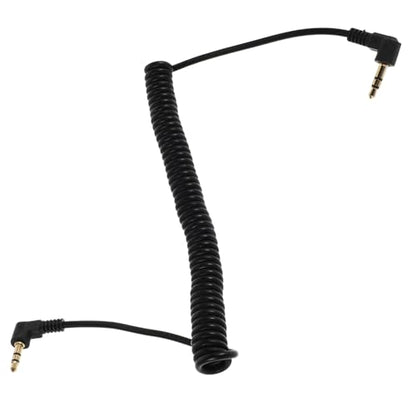 3.5mm Audio Cable Coiled with Dual Right Angle Connectors