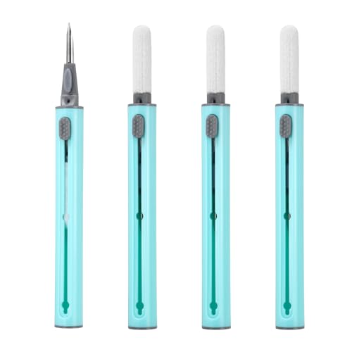 4PCS Earphone Cleaner Kit - Ultra Portable Multi-Function Cleaner Kit Soft Brush for Bluetooth Earphones Case Cleaning Tools, Mint Green - color: Mint Green