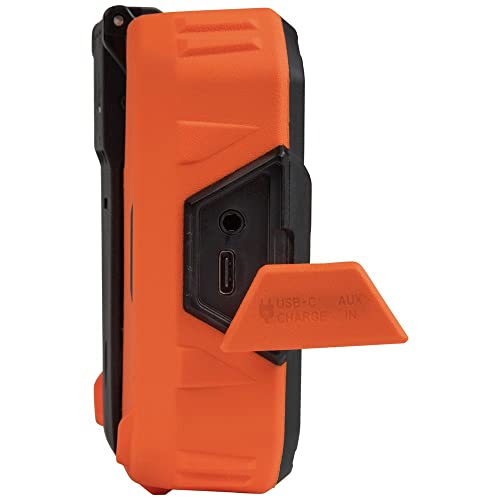 KLEIN TOOLS AEPJS2 Bluetooth Speaker with Magnetic Strip and Hook, Rechargeable, Wireless and Aux Capable, Hands Free Capable, 10 Hr Run Time, IP54 Dust and Water Resistant