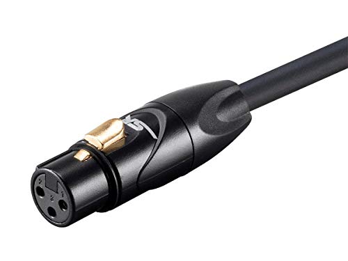 Monoprice XLR Male to XLR Female Cable - 10 Feet - Black, Gold Plated, 16AWG, Microphone & Interconnect - Stage Right Series | Black, Gold Plated, 16AWG, Microphone & Interconnect, Stage Right Series, Microphone & Interconnect - Stage Right Series - size:
