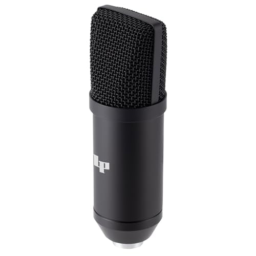 LyxPro Condenser Microphone for Studio, Vocals, Instruments, Podcasting and Professional Recordings with Shockmount, XLR Cable - Matte Black