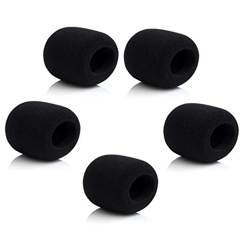 Mic Foam Cover Isolation Shield Windscreen Sponge Handheld Black 5 Pack