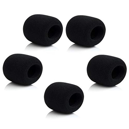 Mic Foam Cover Isolation Shield Windscreen Sponge Handheld Black 5 Pack
