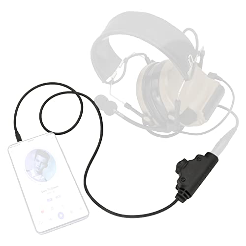 HEARFALCOM Tactical Headset Adapter U94 V2 PTT Push to Talk Adapter 1Pin Phone Ptt with Standard 7.00mm Jack Compatible with Civilian Version Tactical Headset (Black) - color: BK 4