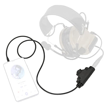 HEARFALCOM Tactical Headset Adapter U94 V2 PTT Push to Talk Adapter 1Pin Phone Ptt with Standard 7.00mm Jack Compatible with Civilian Version Tactical Headset (Black) - color: BK 4