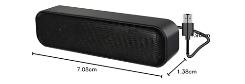 ZETIY Updated Computer Speaker, USB Powered Speaker for Desktop,Windows PC,Mac. Portable Mini Sound bar-Plug and Play with Volume Control and Mute Button (USB-C to USB Adapter Included)