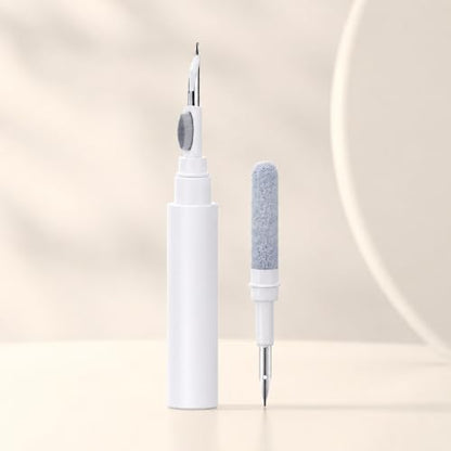 White Multi-Functional Earbud Cleaning Pen Kit, Wireless Earphone Cleaner Tool with Storage Case, Fluff Brush & Metal Pick for Bluetooth Earbuds Charging Case, Phone Port Camera Lens Cleaning Tool - color: White
