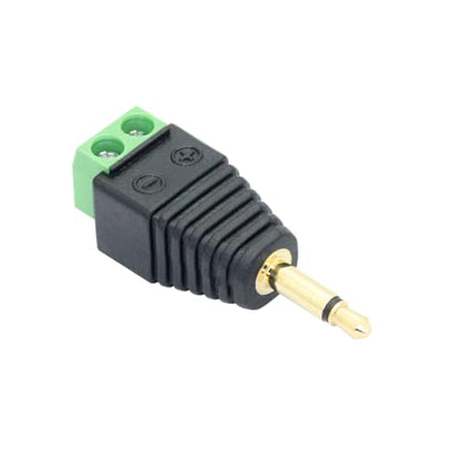 5Pcs 3.5mm Audio Terminal Block Connector, TS Solderless Screw Terminal | 1/8 3.5mm Male Plug to 2 Pin Mono Audio Terminal, TS 2 Pole Gold Plated Plug with Screwdriver, AUX Audio Adapter - style: 3.5mm TS 2 Pole Plug - 5Pcs