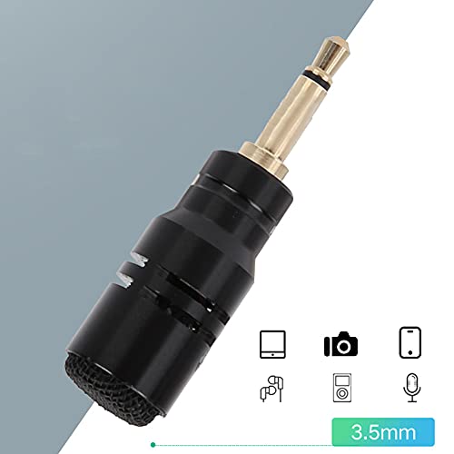 Portable Mini Microphone, 3.5mm External Mic for Smartphone Tablet Camera Recording, Omnidirectional Clip On Lapel Mic for Video Interview Vlog