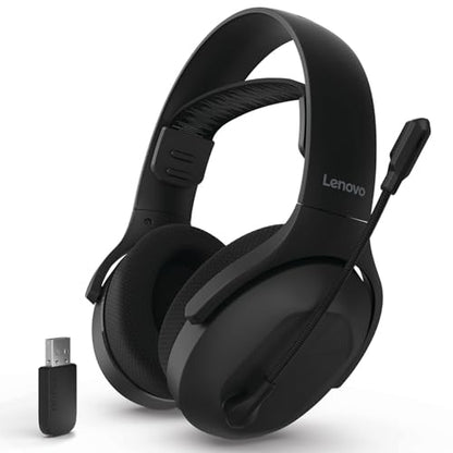 Lenovo Legion H410 Wireless Gaming Headset, Bluetooth or 2.4 GHz USB-A Connection, Lightweight (304 Grams), Adjustable Headband, Flip to Mute Mic, Black - style: H410