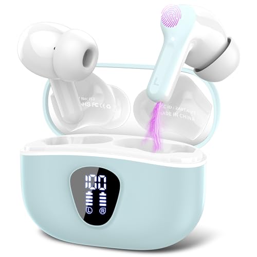 Wireless Earbuds, Bluetooth 5.3 Headphones HiFi Stereo, Bluetooth Earbuds - color: TR-EAzure