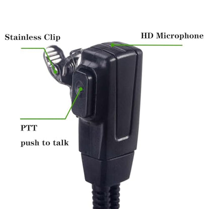 VX-261 Covert Acoustic Tube Earpiece Headset for Motorola Vertex Standard Radio EVX-261 VX-231 EVX-531 EVX-534 VX-180 VX-298 VX-350 VX-351 Radio Walkie Talkie with PTT Mic,2 Pack
