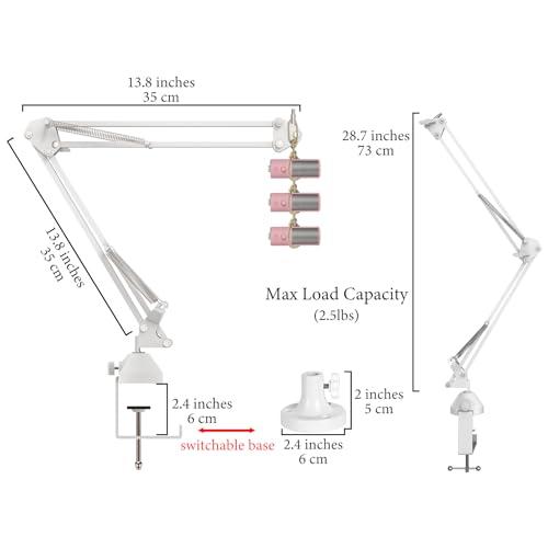 GEEKRIA for Creators Microphone Arm Compatible with Razer Seiren V3 Chroma, V3 Mini, X Mic Boom Arm with Tabletop Flange Mount, Suspension Stand, Desk Mount Holder (White)