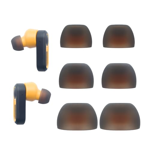Klowcok Replacement Ear Tips for DEWALT Jobsite Pro-X1 Heavy Duty TWS | Silicone Earbuds Tips, Flexible Ear Cushions, 3 Pairs (S/M/L)