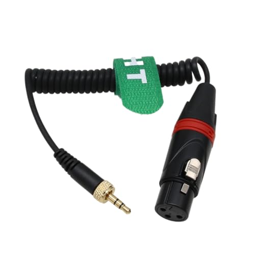 Microphone Transmitter Audio Cable Coiled for Sennheiser SK500 G4 Sony UWP D11 D21 XLR 3 Pin Female to Locking 3.5mm 1/8" TRS - color: XLR3F to 1/8", size: Coiled, up to 50cm