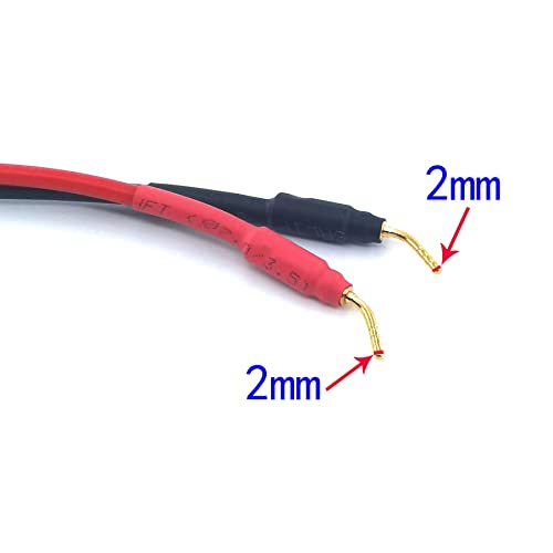 WJSTN Banana Plug to Female Speakon Speaker Adapter Cable 2mm Banana Plug Closed Screws Connectors to Speakon Speaker 6 inches 2 Pack
