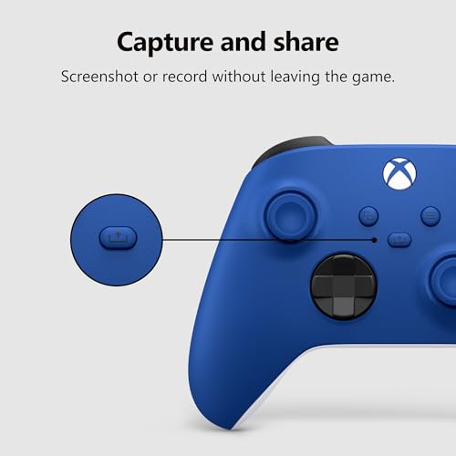XBOX Wireless Gaming Controller | Shock Blue | Consoles, PCs, TVs, mobile, and more | Textured Grip | Wireless, Bluetooth, USB-C Connectivity - style: Shock Blue