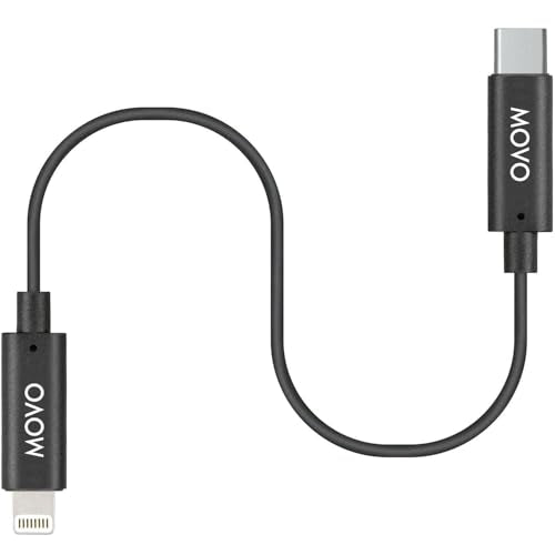 Movo IMA-5 USB-C to 11.8" (30CM) Lightning Microphone Adapter Cable – Connect USB-C Shotgun Mics to iPhone/iPad – Compatible X1, X1-MINI, VXR10-AI, Rode VideoMic NTG, VideoMic GO II