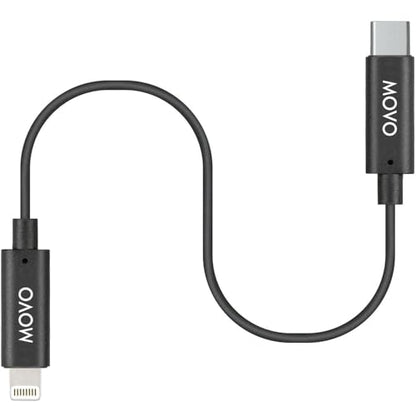 Movo IMA-5 USB-C to 11.8" (30CM) Lightning Microphone Adapter Cable – Connect USB-C Shotgun Mics to iPhone/iPad – Compatible X1, X1-MINI, VXR10-AI, Rode VideoMic NTG, VideoMic GO II