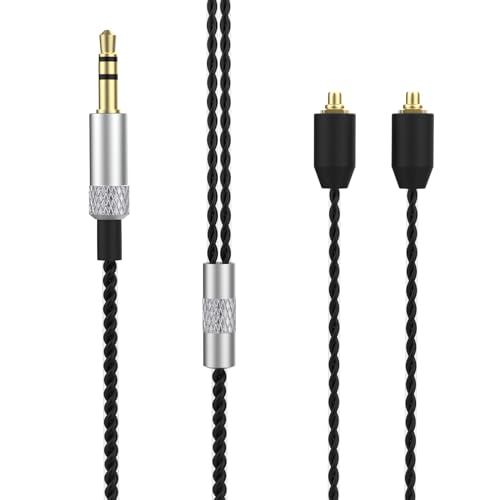 SE215 Cable Compatible with Shure SE215, SE215 PRO, SE315, SE425, SE425 PRO, SE535, SE846, AONIC 3, AONIC 4, AONIC 5 Earphone, MMCX Cable 3.5mm for PS4, PS5, Tablets, Laptops, Smartphones, 4ft