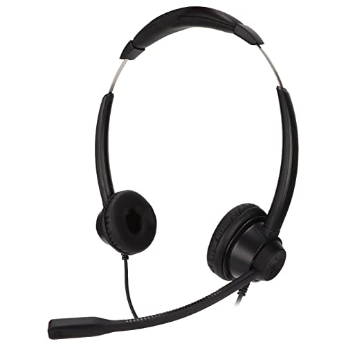 H390D - 2.5 Office Headset, 2.5mm Business Headset with Noise Cancelling Microphone, Dual Ear Telephone Headphone for Phone Sales Hospitals Banks, Comfortable Binaural Customer Ser