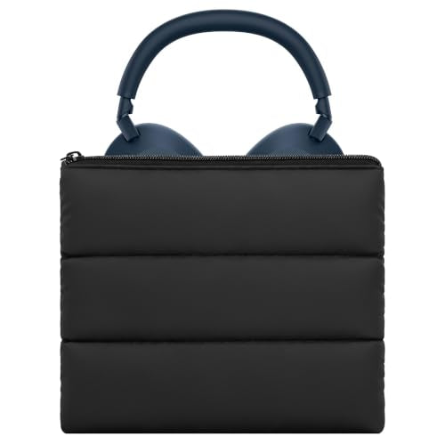 Geekria NOVA Headphones Puffy Pouch, Compatible with Bose QC Ultra/45, JBL Tune 710BT, Sony WH-CH720N, Headset Carrying Bag, Soft Travel Pouch Case for Over-Ear Headphones (Black) - color: Black