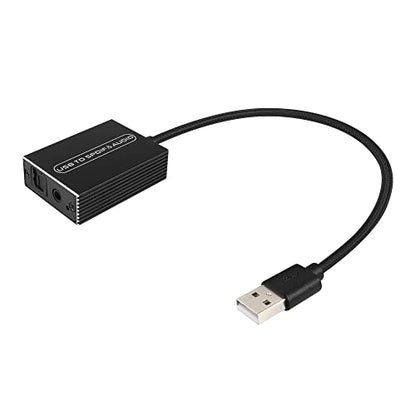 GINTOOYUN USB Audio Extractor Converter USB to Optical Spdif Toslink & 3.5mm Audio Adapter Converter for TV, PS5, PS4, PC, Laptop,Smartphone to Sound Box Amplifier or Home Theater