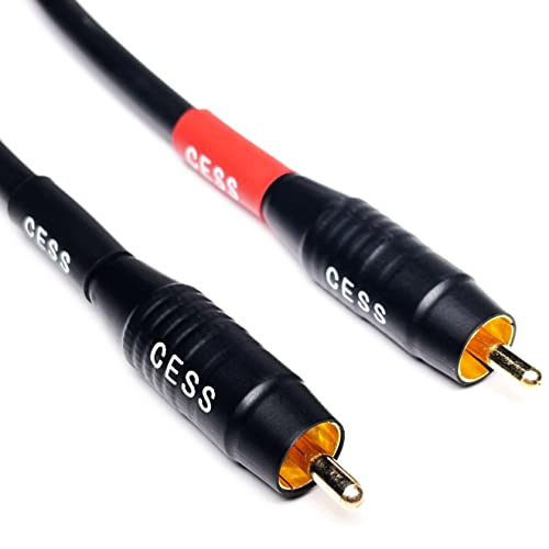 CESS-167-1f RCA Right Angle to Straight Type Male to Male Preamp Jumpers Patch Cable, 2 Pack (1 Foot) - size: 1 Foot