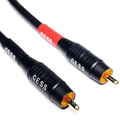 CESS-167-1f RCA Right Angle to Straight Type Male to Male Preamp Jumpers Patch Cable, 2 Pack (1 Foot) - size: 1 Foot