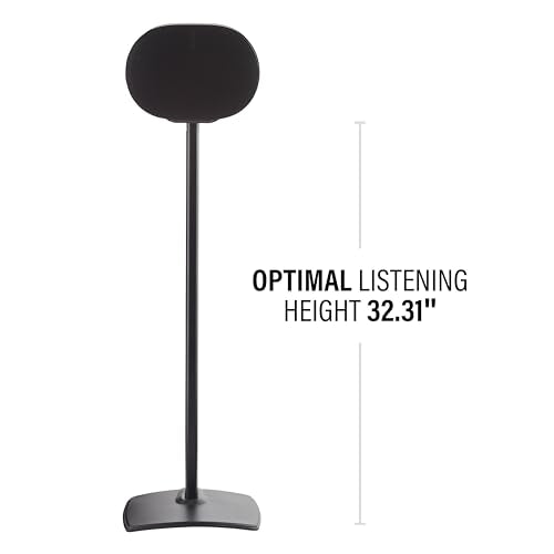 Sanus Speaker Stand for Sonos Era 300™ - Fixed Sonos Speaker Stand w/Easy 3 Step Assembly - Includes All Hardware, Carpet Spikes & Rubber Feet - Black Single Stand - color: Black Single