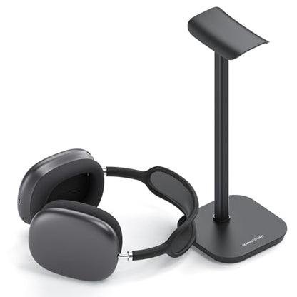 Headphone Stand, Desktop Headset Holder Heavy Base Desk Earphone Stand Aluminum Gaming Headset Hanger Rack for AirPods Max, AirPods, AirPods Pro, Sony, Beats, Bose, Razer and More(Black) - color: Black