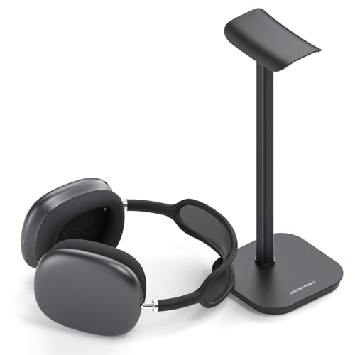 Headphone Stand, Aluminum Desk Headset Earphone Holder (Black) - color: Black