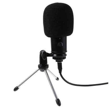 Kisangel USB Condenser Microphone Set for Streaming and Gaming Cardioid Polar Pattern Laptop Compatible Mute Button and Headphone Jack for Video Calls and Podcasts Style