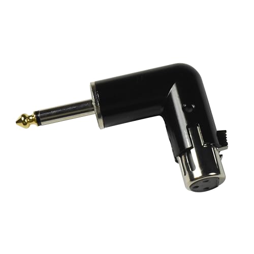 HQRP 2-Pack 3-Pin XLR Female to 1/4" / 6.35 mm Male TS Angle Adapter with 4 Adjustable Angle Positions Right Left and 90 Degree Compatible with Mixers, Microphones, amplifiers, EQ, Rack Gear, etc - style: XLR Female to 1/4" TS