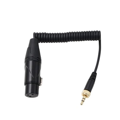 Microphone Transmitter Audio Cable Coiled for Sennheiser SK500 G4 Sony UWP D11 D21 XLR 3 Pin Female to Locking 3.5mm 1/8" TRS - color: XLR3F to 1/8", size: Coiled, up to 50cm
