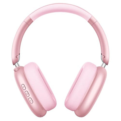Wentronic Y01 Wireless Noise Canceling Headphones Bluetooth 5.3 Over Ear Headphones with Microphone, Hi-Res Audio, 48H Playtime, Foldable Comfortable Earpads,Compatible with iOS,Android,PC, Pink - color: Pink