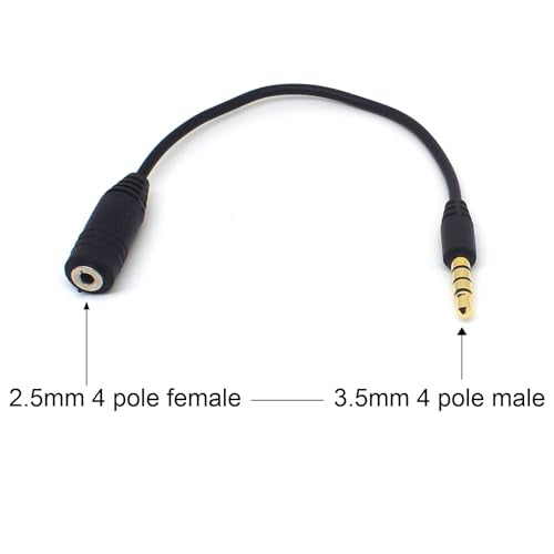 2.5mm 4-Pole to 3 RCA AUX AV Cable 5FT w/ 3.5mm Adapter for Phone TV | 2.5mm Male to 3 RCA Male Audio Video Cord, Includes 3.5mm Male to 2.5mm Female Conversion for Smartphone MP3 Tablet Speaker - style: With Conversion Line
