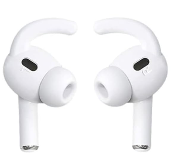 ALXCD Ear Hooks Compatible with AirPods 4 4th Gen, 2 Pair Anti-Slip Soft Rubber Earhook, 2 Pairs Silicon Ear Tips Hook, Compatible with AirPods 4 2+2 Pairs 722 Whtie - color: White