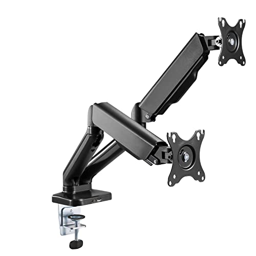 Dual Spring LCD Monitor Arms with USB and Multimedia Ports for: Sceptre Curved 24" 75Hz Professional LED Monitor 1080p 98% sRGB HDMI VGA Build-in Speakers, Machine Black 2021 - style: Dual Arm