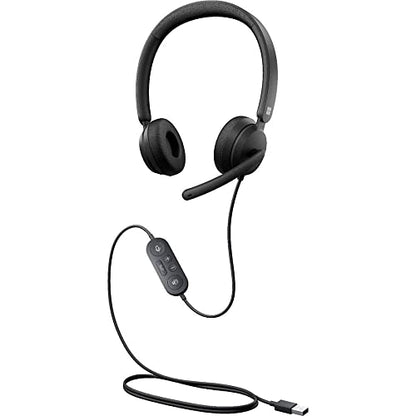 Microsoft Modern Wired Headset,On-Ear Stereo Headphones with Noise-Cancelling Microphone, USB-A Connectivity, In-Line Controls, PC/Mac/Laptop - Certified for Microsoft Teams