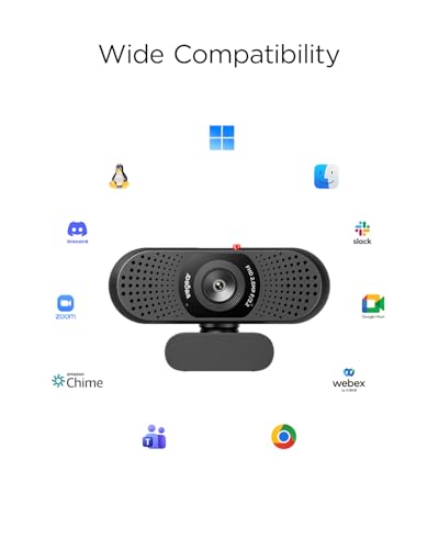 wegear Full HD 1080p Webcam for PC, Laptop & Desktop, Built-in Dual Microphones, Privacy Cover, 85°FOV, Fixed Focus, Plug & Play USB-A Computer Camera for Zoom, Teams, FaceTime, Google Meet, Streaming