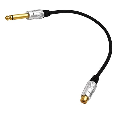6.35mm to RCA, RCA to 1/4 Mono TS Cable, Gold Plated 6.35mm Mono Male to Female Audio Interconnect Cable 1Feet/30cm - color: 6.35 M to RCA F 0.3M/1Ft