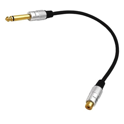 6.35mm to RCA, RCA to 1/4 Mono TS Cable, Gold Plated 6.35mm Mono Male to Female Audio Interconnect Cable 1Feet/30cm - color: 6.35 M to RCA F 0.3M/1Ft