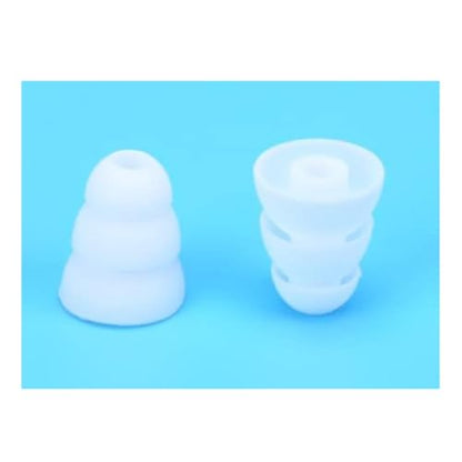 6 Pairs Triple Flange Ear Tip Triple Flange Earbud Replacement Tips Compatible with Most Earbuds Diameter 4mm - 5mm in-Ear Earphones, S/M/L(White) 431W6P - color: White
