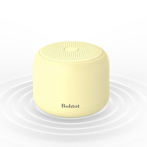 Bobtot Portable Bluetooth Speakers with Strap Easy to Carry Mini Speaker | Wireless Waterproof with Loud Stereo Sound, 20 Hours Playtime, Rechargeable Battery, Built-In Microphone, Beige - color: Beige